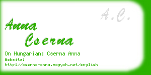 anna cserna business card